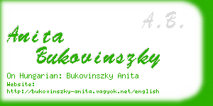 anita bukovinszky business card